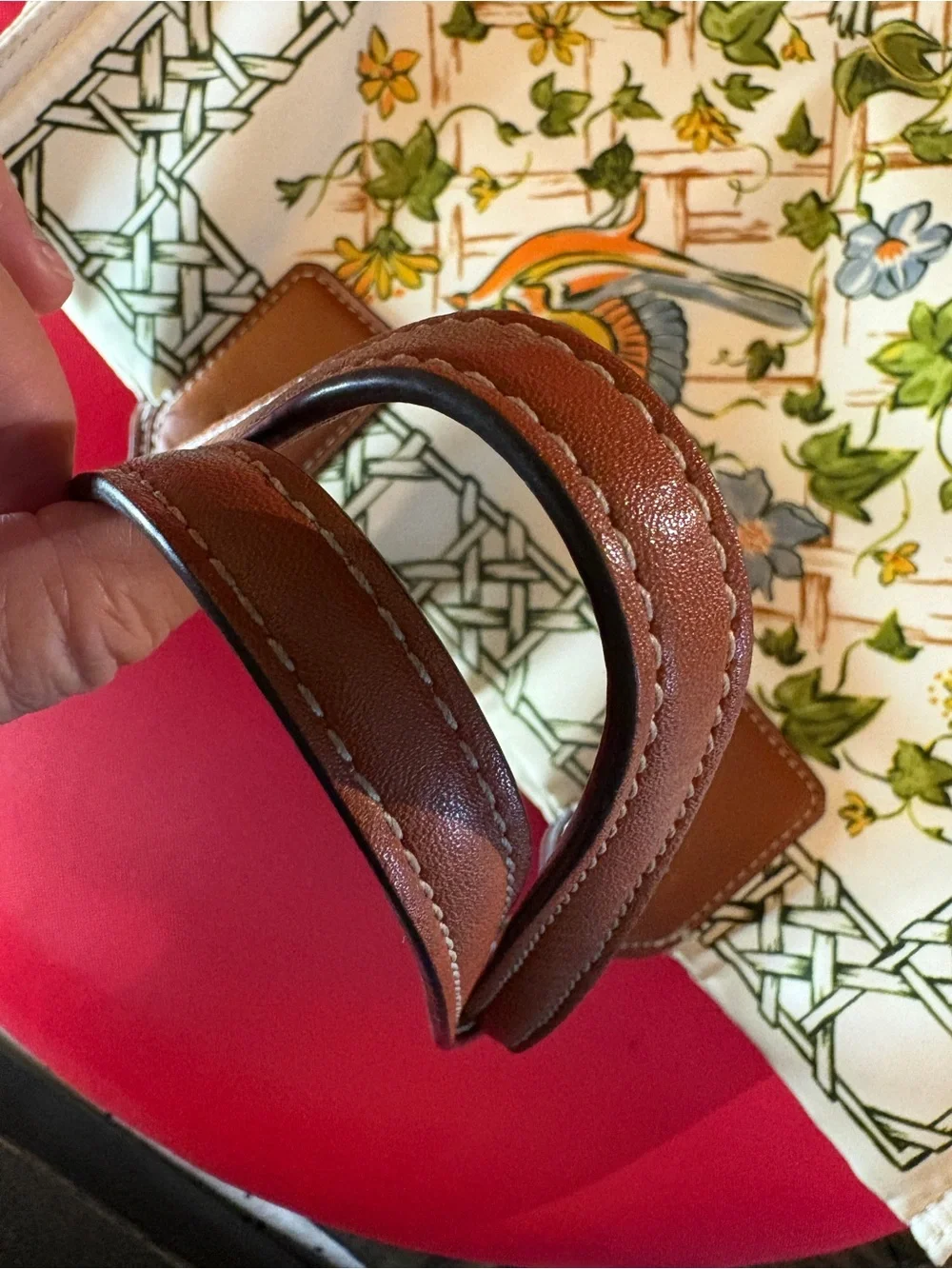 Tory Burch Ella Tote. Nylon Bird Theme. Callout